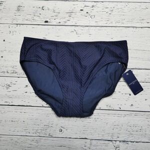 Fantasie Swim Bikini Bottom Womens XL Ink Blue Fan Long Island Mid Rise Swimwear